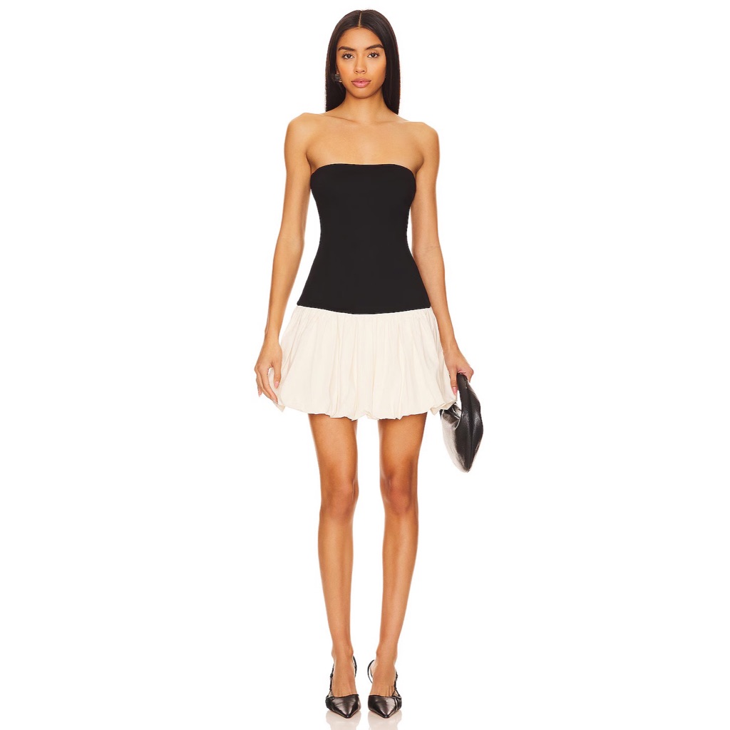 Nwot Lovers And Friends X Anja Djokovi Mac Mini Dress In Black White Bubble